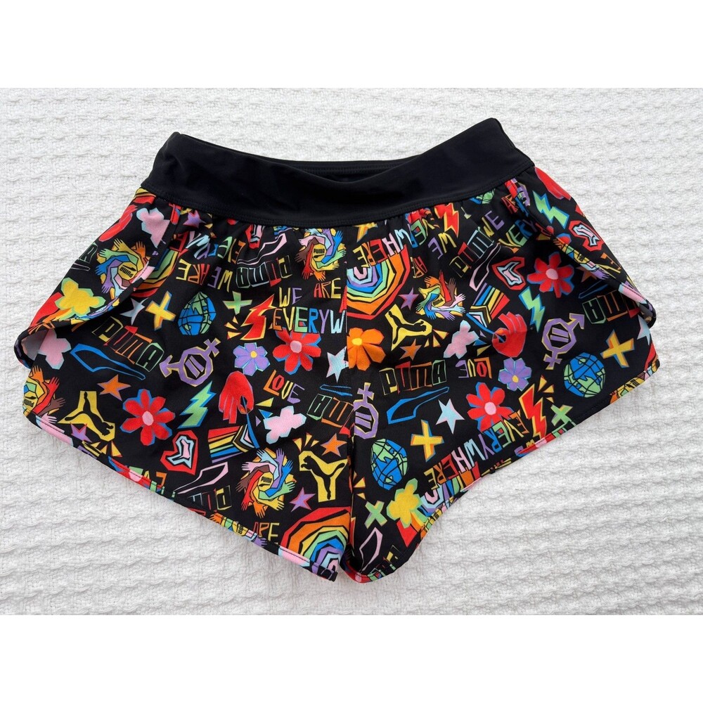 PUMA Pride Running Shorts Women's Small Rainbow "We Are Everywhere" Athletic Act - Picture 7 of 11